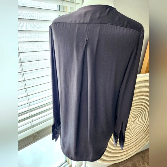 Rag & Bone 100% Silk Drape Blouse Eggplant Purple Sz. Xs - Picture 6 of 13